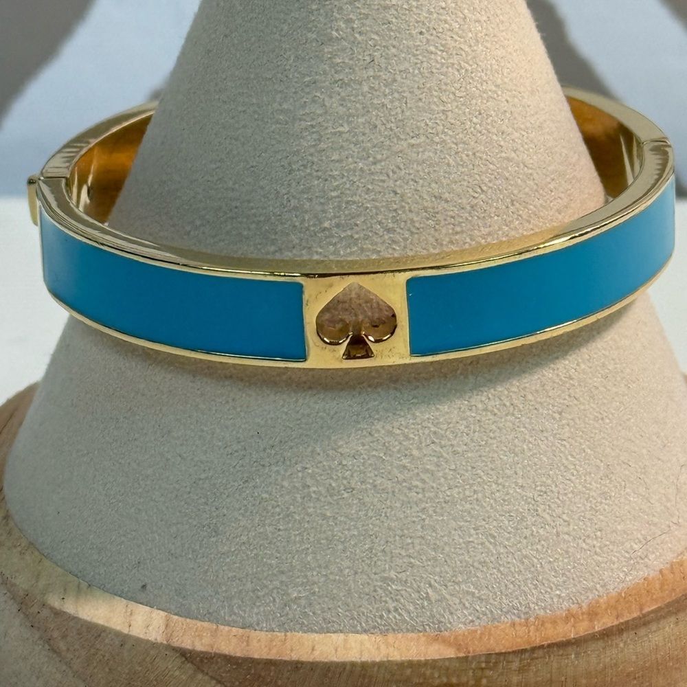 Kate Spade Hole Punch Blue & Gold Hinge Bracelet